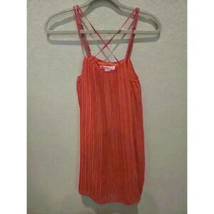 BCBGeneration Women's XS Coral Pleated Cami Dress Short Sleeveless Swiftie